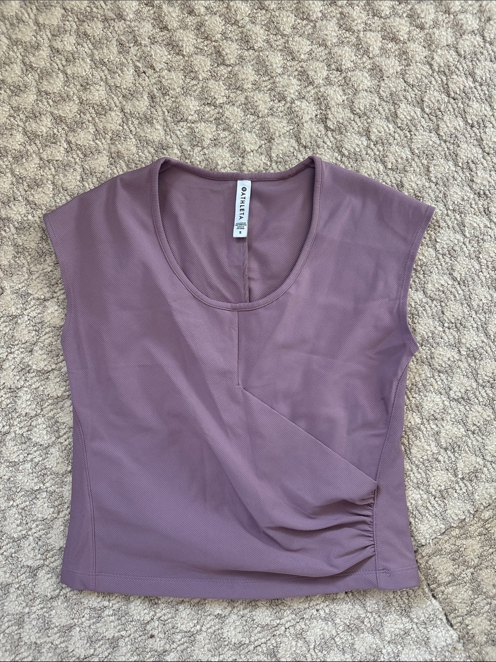 Athleta Dusty Mauve Short Sleeve Scoop Neck Top - Picture 1 of 3